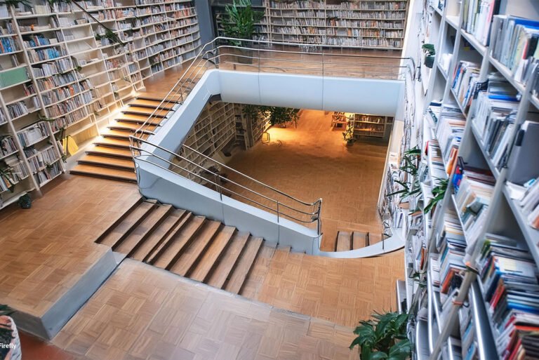 National Public School, Varthur Firefly-world-class-library-high-celling-inside-stairs-only-one-floor-high-natural